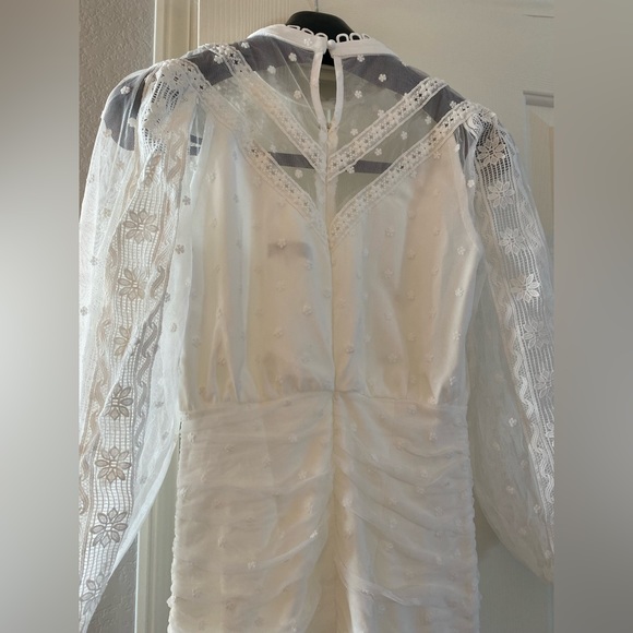 Two Sisters Label White Bridal Shower Dress Lace - Picture 9 of 16